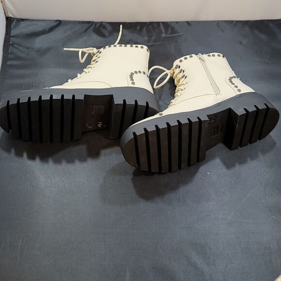 BRAND NEW SHU SHOP STUDDED LACE UP COMBAT BOOT - Picture 8 of 16